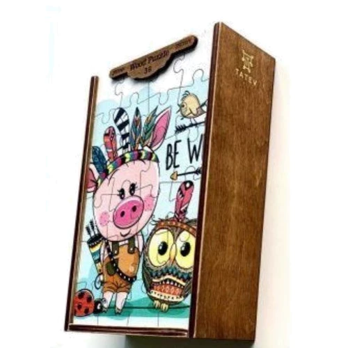 Деревянные пазлы Tatev Индеец Хрю и друзья, 36 элементов (1305)