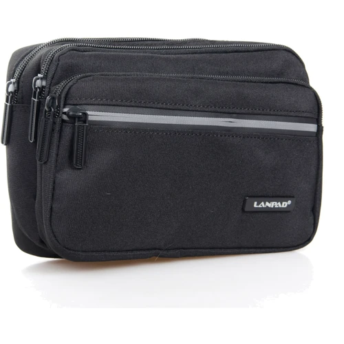 Мужская поясная сумка Lanpad черная (33079)