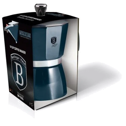 Гейзерная кофеварка Berlinger Haus Metallic Line Aqumarine Edition 300мл (BH 6384): Цвет синий
