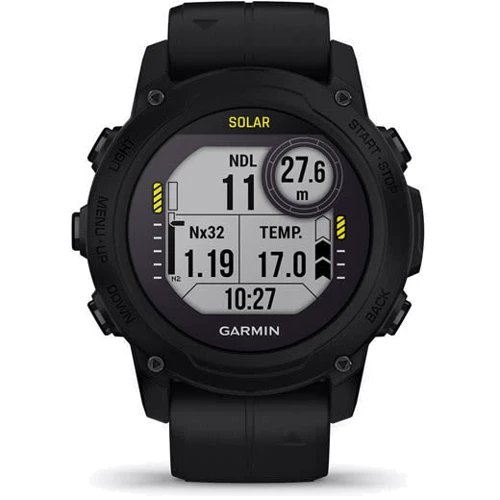 Смарт-годинник Garmin Descent G1 Solar Black (010-02604-12): Дисплей 0.9" (176x176)