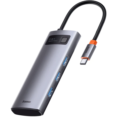 Адаптер Baseus Adapter USB-C to 3xUSB3.0+HDMI+USB-C Gray (CAHUB-CX0G) фото 4