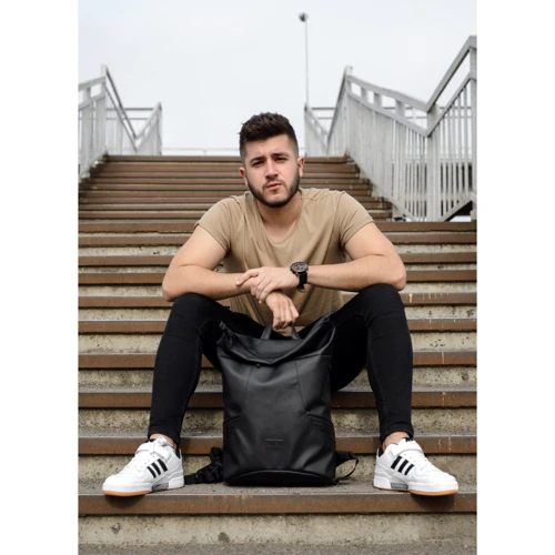 Чоловічий рюкзак Sambag RollTop X чорний (24320001m): Тип ручки Плечевой ремень, Короткая ручка