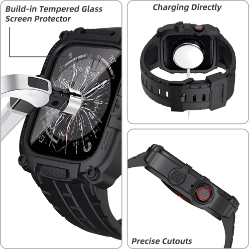 Аксессуар для Watch TPU Strap with Case Black (FLS181119) for Apple Watch 44/45/49mm Ultra фото 6