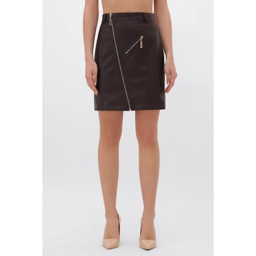 Юбка FashionUp YUB-1075A-XL 48 коричневая карандаш до середины бедра