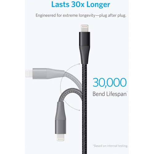Кабель ANKER USB Cable to Lightning Powerline+ II 1.8m Black (A8453H11): Тип USB Cable - Lightning