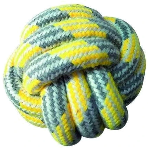 Іграшка для собак Croci PASTEL м'яч із каната жовтий 7.5 см (C6198688)