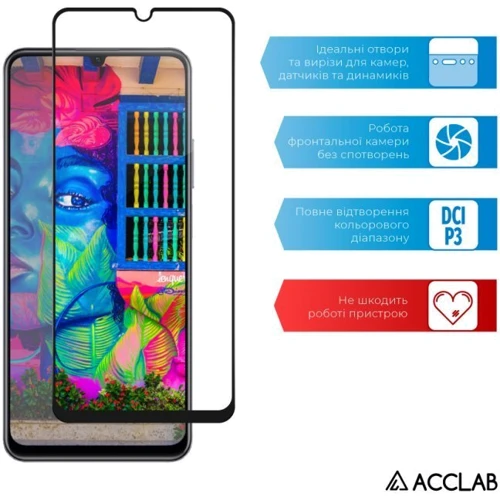 Аксессуар для смартфона ACCLAB Tempered Glass Full Glue Black for Realme C53 фото 5