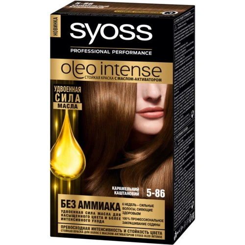 SYOSS Oleo Intense 115 ml Краска для волос без аммиака 5-86 Карамельный каштановый