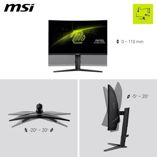 Монитор MSI MAG 275CQRF QD E2: Угол обзора, гор / верт 178 / 178