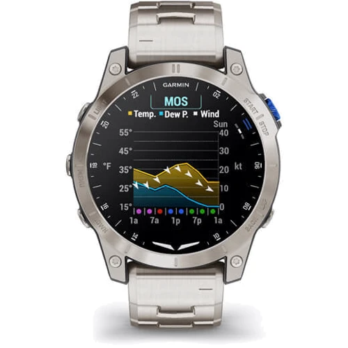 Смарт-часы Garmin D2 Mach 1 Aviator Smartwatch with Vented Titanium Bracelet (010-02582-51): Сенсорный экран есть