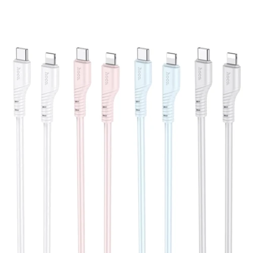 Кабель Hoco Cable USB-C to Lightning X97 Crystal 2.4A 20W 1m Light Pink: Тип USB-C - Lightning