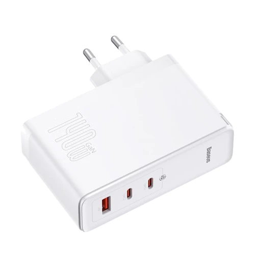 Зарядное устройство Baseus Wall Charger GaN5 Pro 2xUSB-C+USB 140W with USB-C Cable White (CCGP100202): Кабель в комплекте USB-C
