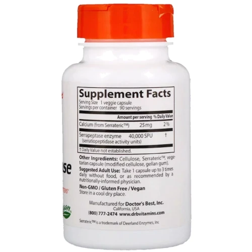 Doctor's Best Best Serrapeptase 40,000 SPU 90 Caps (DRB-00149): Форма випуску капсули