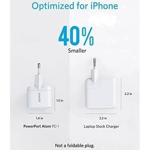 Зарядное устройство ANKER Wall Charger PowerPort Atom 30W PD USB-C White (A2017GD1/A2017G21): Кабель в комплекте отсутствует