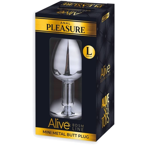 Металлическая анальная пробка с кристаллом Alive Mini Metal Butt Plug Blue L