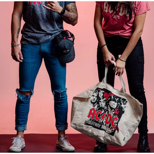 Сумка шоппер Cerda AC/DC Straps Cotton Handbag бежева (2100003323): Стать Унисекс
