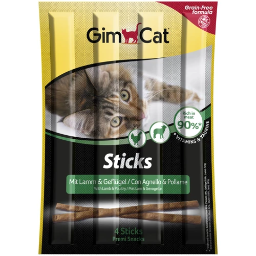 Лакомство для кошек GimCat мясные палочки с ягненком и курицей 4 шт. (4002064420523)