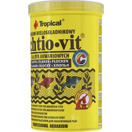 Корм для аквариумных рыб Tropical Ichtio-vit в хлопьях 1 л (5900469770061): Зона плаванья Средний слой, Поверхность, Зона дна