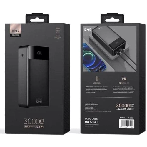 Внешний аккумулятор King Power Bank 30000mAh QC3.0 22.5W Black (KPG-308)