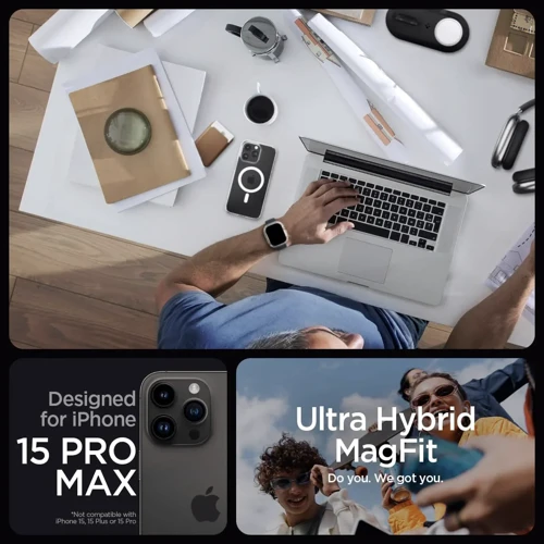Чехол для iPhone Spigen Ultra Hybrid MagFit Frost Clear (ACS06580) for iPhone 15 Pro Max фото 8