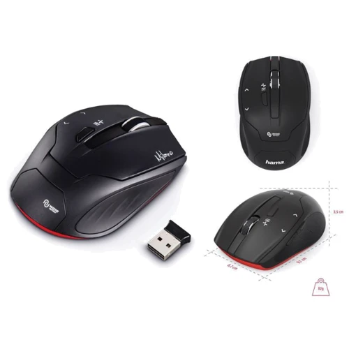 Мышь HAMA Milano WL Black (00182639): Максимальное разрешение сенсора, dpi 2400