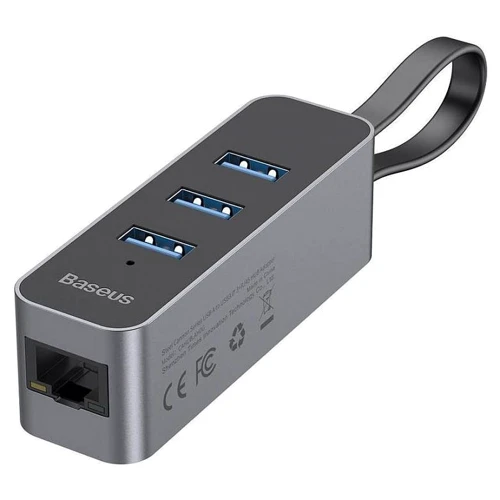 Адаптер Baseus Adapter Steel Cannon USB to 3хUSB3.0 + RJ45 Dark Gray (CAHUB-AH0G): Інтерфейс підключення USB 3.0