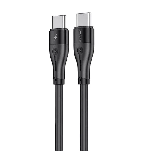 Кабель Proove Cable USB-C до USB-C Soft Silicone 60W 1m Black