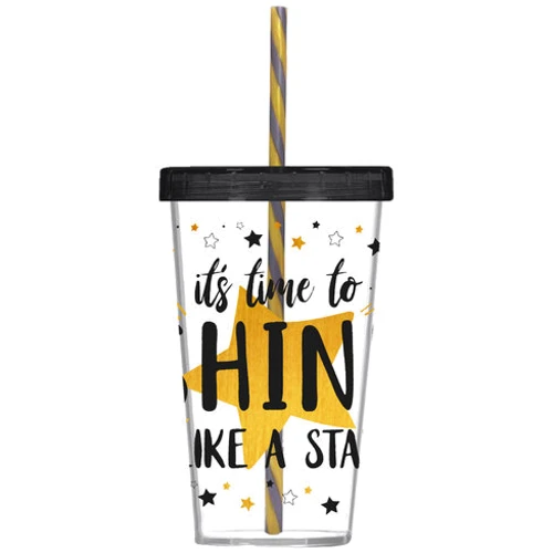 Стакан HEREVIN Shine с трубочкой 0.66 л (161448-007P)