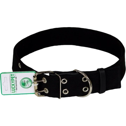 Нашийник брезентовий Lucky Pet подвійний Lucky Pet 4.5x51-67 см чорний (4820224217208)