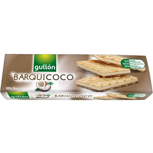 Вафлі Gullon NEW Barquicoco з кокосовим кремом 150 г (WT3982): Вага нетто 150 г