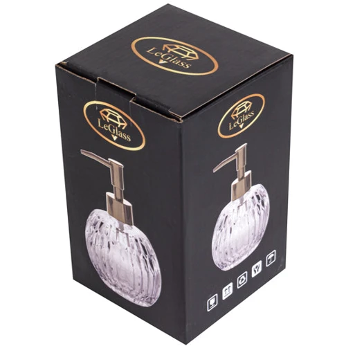 Диспенсер для жидкого мыла LeGlass 16 см 300 мл (355-283)