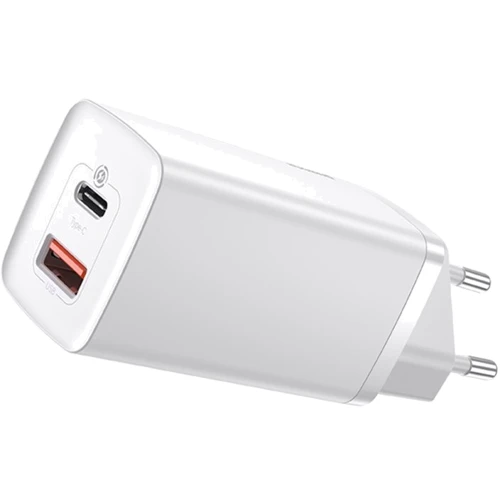 Зарядное устройство Baseus Wall Charger GaN2 Lite USB-C+USB 65W White (CCGAN2L-B02)