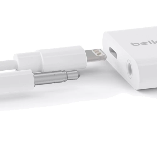 Адаптер Belkin Lightning to 3.5mm + Lightning White (F8J212btWHT): Дополнительные разъемы Lightning, 3.5mm Headphone