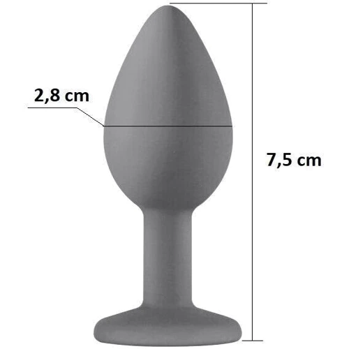 Силиконовая анальная пробка с кристаллом Purple Silicone Topaz (размер S)