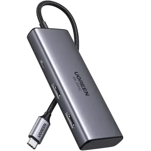 Адаптер Ugreen Adapter CM498 USB-C to 2xHDMI+2xUSB3.0+USB-C+PD 100W (15852) фото 3