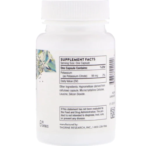Thorne Research Potassium Citrate 90 Veg Caps Калий цитрат