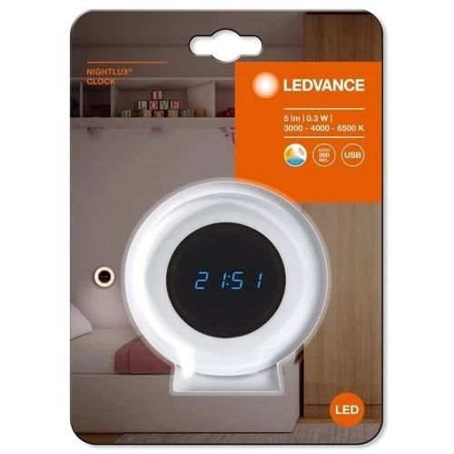 Ночник аккумуляторный  NIGHTLUX CLOCK белый: Тип Ночники