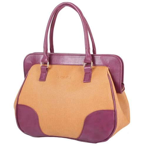 Женская сумка саквояж Laskara коричневая (LK-10246-straw-cognac): Материал Искусственная кожа