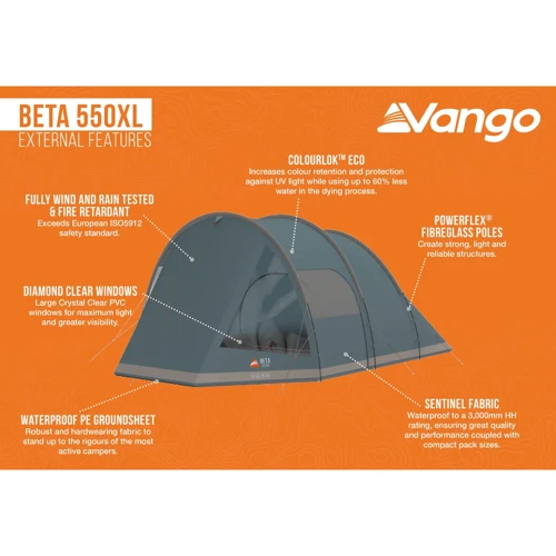 Палатка Vango Beta 550XL Mineral Green (TEUBETA00000002) (930842)