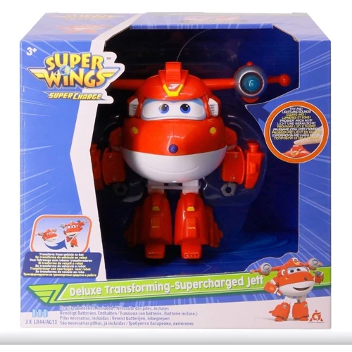 Игрушка-трансформер Super Wings Supercharge Lights & Sounds Jett Джетт ( свет, звук) (EU740431): Возраст От 3 лет