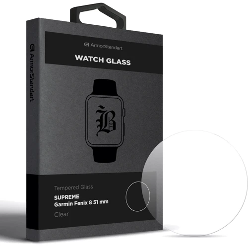 ArmorStandart Tempered Glass Supreme Black Icon Clear for Garmin Fenix 8 51mm (ARM84720): Тип Защита экрана