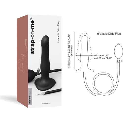 Надувной фаллоимитатор Strap-On-Me Inflatable Dildo Рlug Noir (шарик внутри)