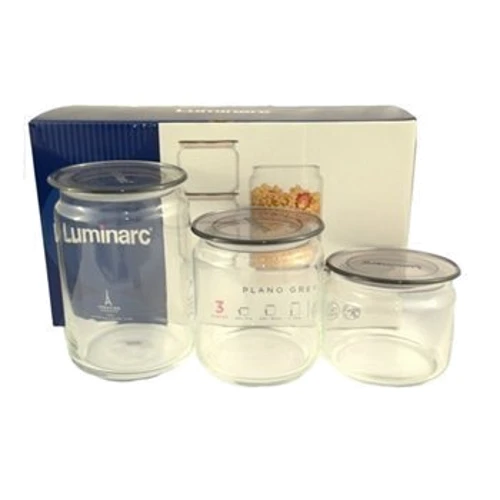 Набор банок Luminarc Plano Grey 3х0.5, 0.75, 1 л (N3454): Тип набор