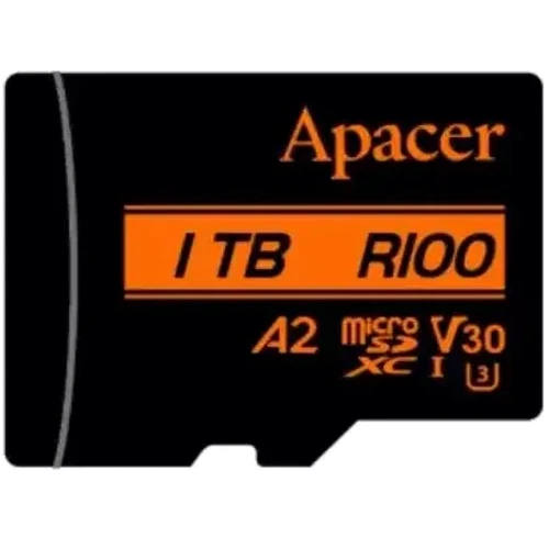 Карта памяти Apacer 1TB microSDXC Class 10 UHS-I U3 V30 + adapter (AP1TBMCSX10U8-R): Тип карты MicroSDXC