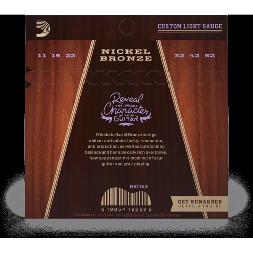 Струна для гитар Струны для акустической гитары D&ADDARIO NB1152: В комплекте Набор из 6 струн