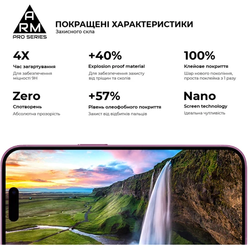 Защитное стекло для iPhone ArmorStandart Tempered Glass Pro with mesh Black for iPhone 16 (ARM87026)