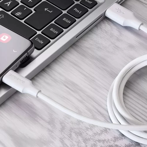 Кабель Proove USB Cable to USB-C Striped Silicone 1m White: Длина 1 м