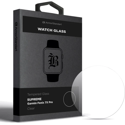 ArmorStandart Tempered Glass Supreme Black Icon Clear for Garmin Fenix 7X Pro (ARM84745): Тип Защита экрана
