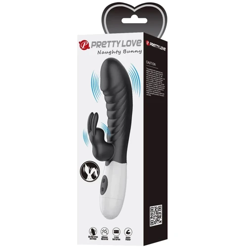 Вібромасажер для стимуляції точки G та клітора LYBAILE Pretty Love Naughty Bunny Black (BW-500071-A3)