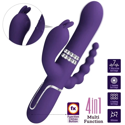 Вибратор с анальным и клиторальным стимулятором LYBAILE Pretty Love Cammy Dark Purple Twinkled Tenderness (BW-500036-2)